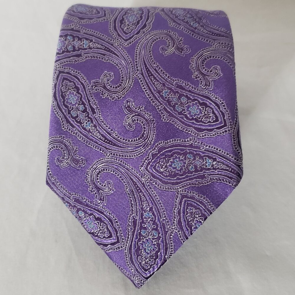 Canali 1934 Made in Italy 100% Silk Necktie - Purple Paisley